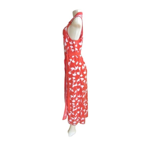 New w Tags, Diane Von Furstenberg for Target Ginkgo Cherry Tomato Wrap Dress L - Picture 3 of 8